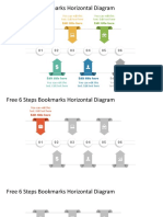 6 Steps Bookmark Horizontal Diagram