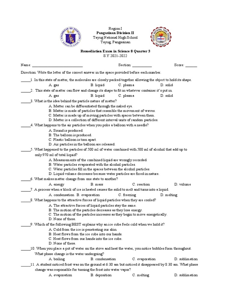 Q3 REMEDIATION Final Edited 2 | PDF | Atomic Nucleus | Proton