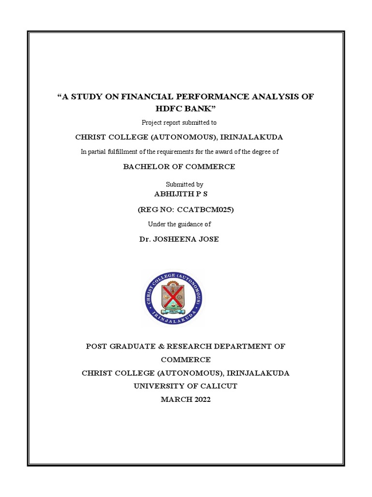 Financial Performance Analysis of State Bank of India from 2015-2021 ...