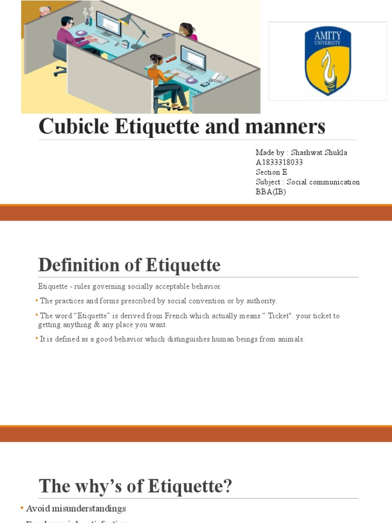 Cubicle Etiquette and Manners PDF