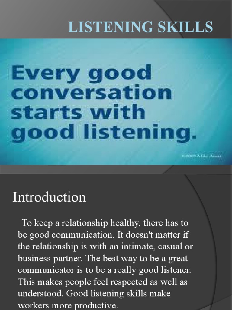 Effective Listening Skills Overview | PDF | Psychological Concepts ...