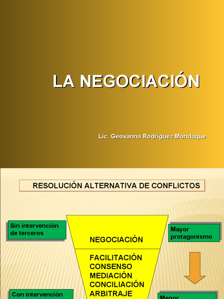 Metodos Alternativos y Negociacion PDF Negociación Mediación