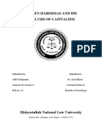 Jurgen Habermas and His Analysis of Capitalism: Hidayatullah National Law University