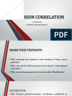 Pearson Correlation: 4 Quarter Statistics and Probability