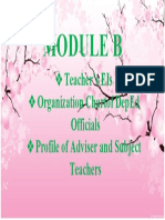 Module B: Teacher'S Eis Organization Chartof Deped Profile of Adviser and Subject