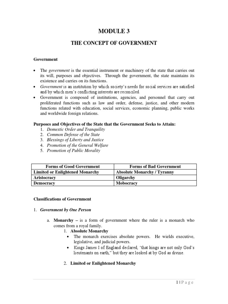 Lesson 3 Concept of The Government PDF (Government