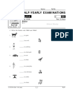 Half-Yearly Examinations: English