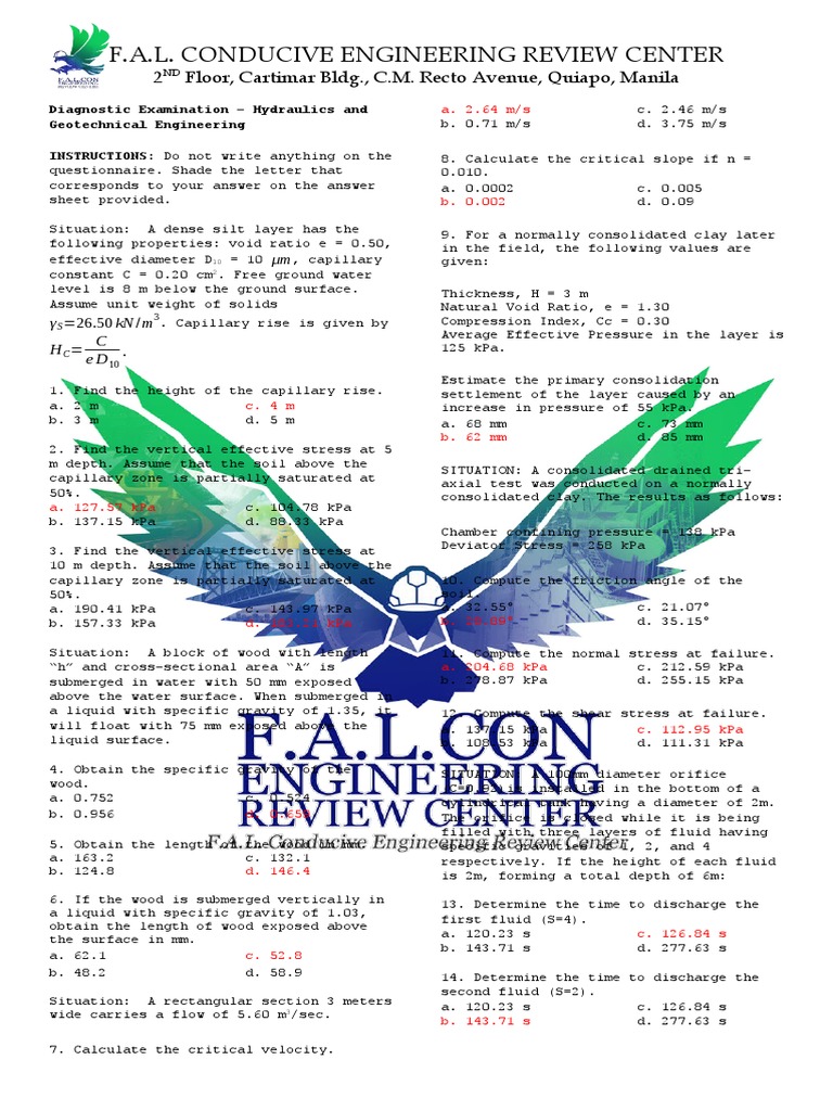 HydraulicsandGeotechnicalAnswerKey PDF Stress (Mechanics