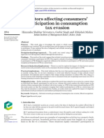 Factors A Ffecting Consumers' Participation in Consumption Tax Evasion