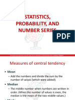 Statistics, Probability and Number Series