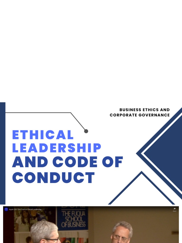 Ethical Leadership & Code of Conduct | PDF | Leadership | Integrity