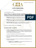 Acta Fundacional Dragon Corporation S.A.