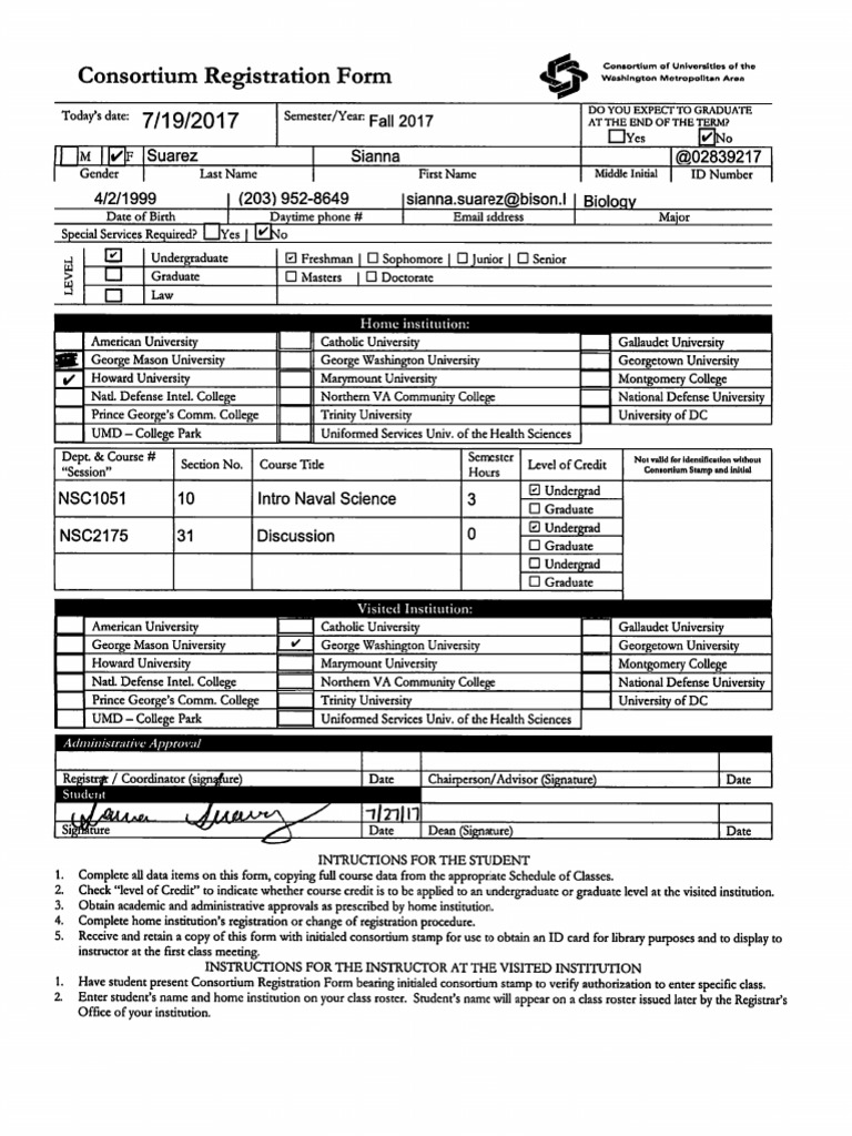 Consortium Registration Form Guide | PDF
