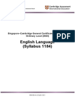 English Language (Syllabus 1184) : Singapore-Cambridge General Certificate of Education Ordinary Level (2023)