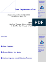 Linked List-Class Implementation: Programming Fundamentals (CO1027) Saturday 23 April, 2022