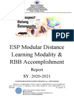 ESP Modular Distance Learning Modality & RBB Accomplishment