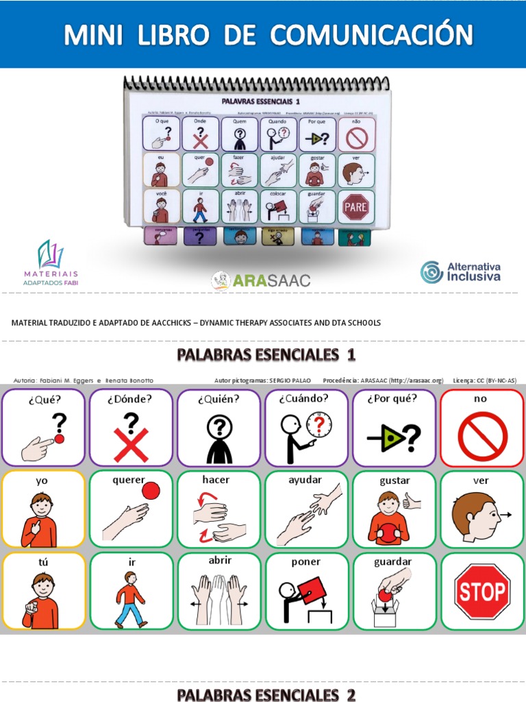 Mini Libro de Comunicación con Pictogramas | PDF