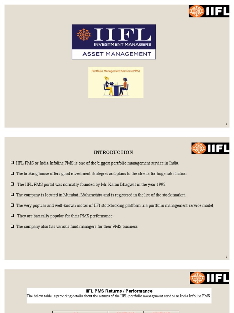 Iifl PMS | PDF | Investment Management | Investing