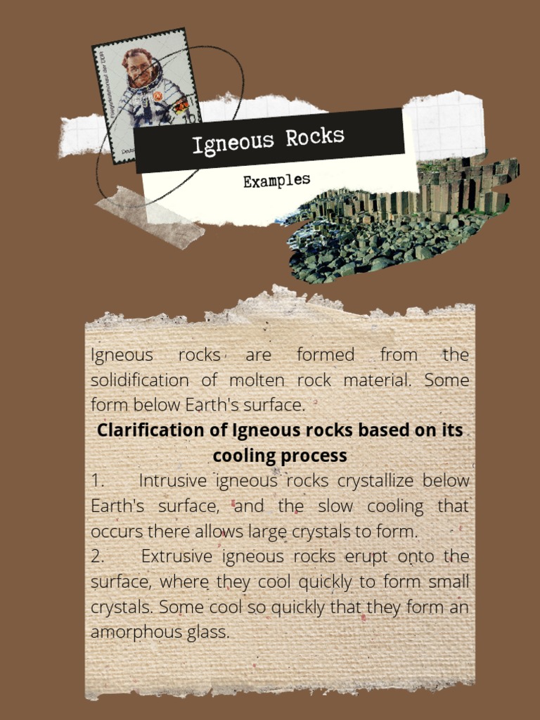Types and Examples of Igneous Rocks | PDF | Igneous Rock | Clastic Rock
