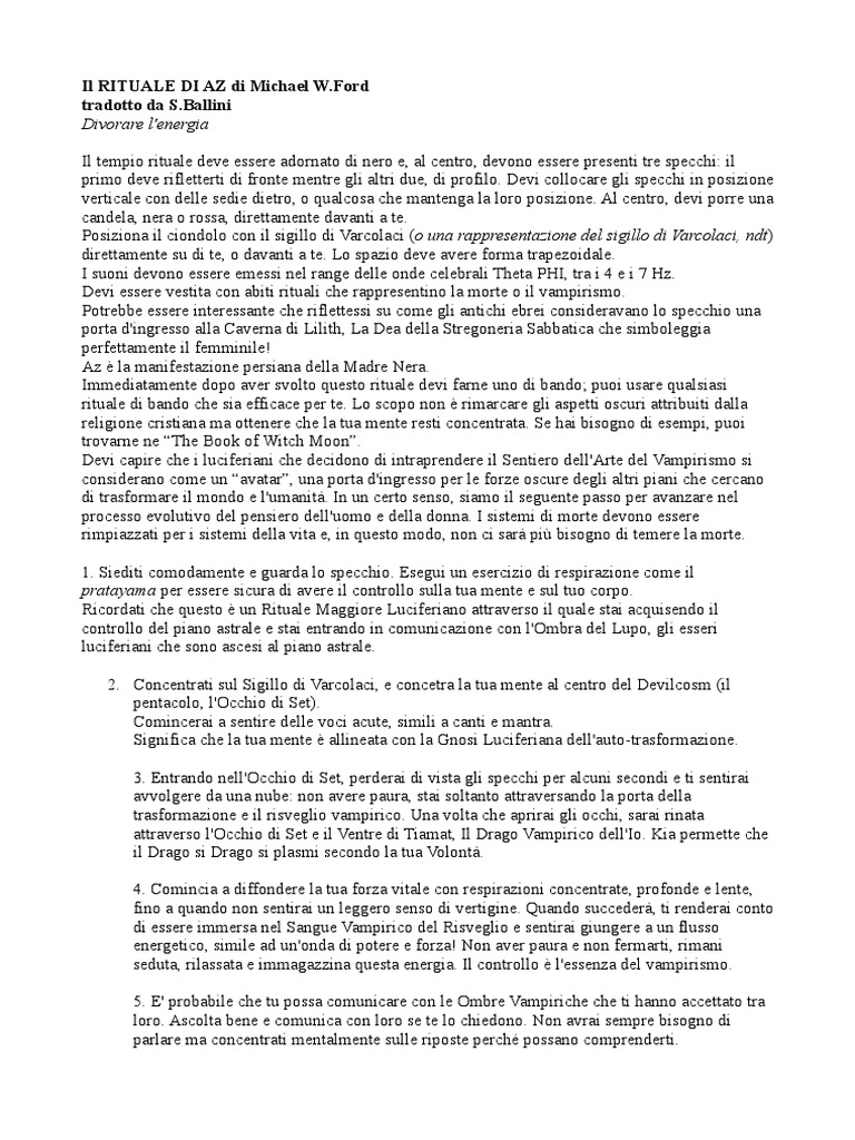 Il Rituale Di Az | PDF