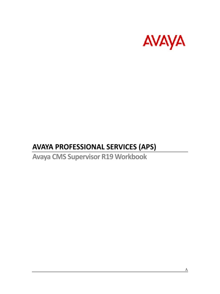 Avaya CMS Supervisor R19 Workbook | PDF | Window (Computing) | Menu