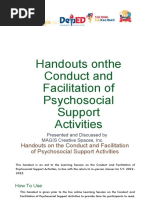 Handouts of The Conduct and Facilitation of PSS ACTIVITIES