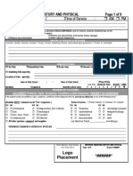 Inpatient Admitting History and Physical Page 1 of 8 Date of Service / / Time of Service: Am PM