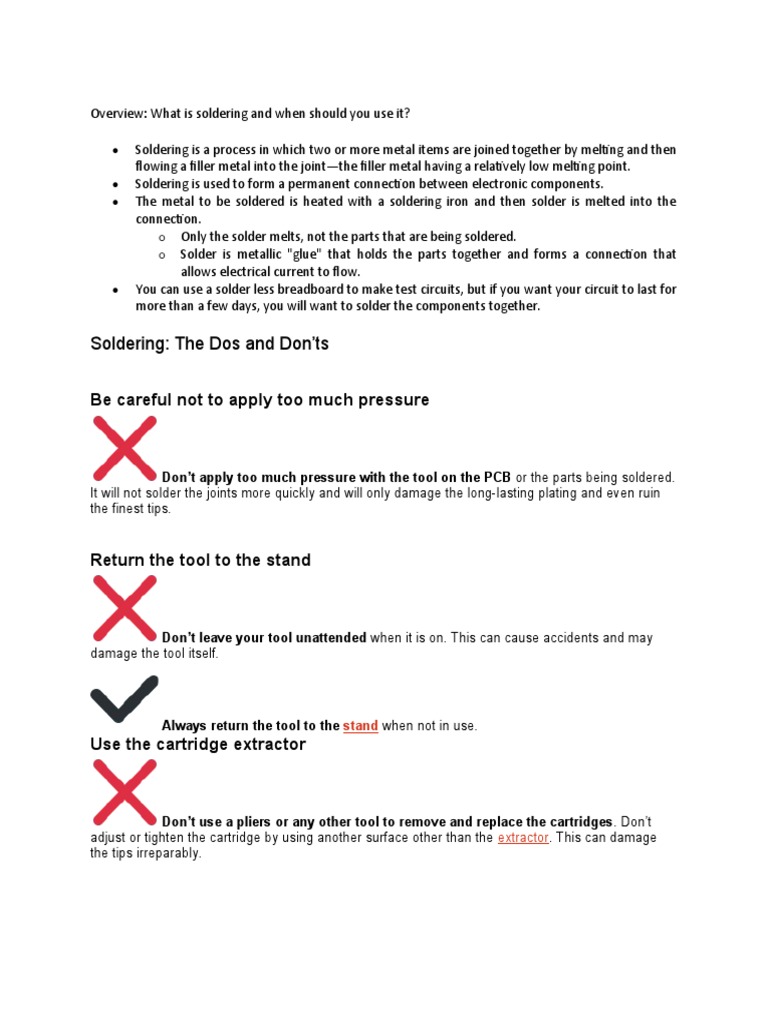 Dos and Donts of Soldering | PDF | Soldering | Solder