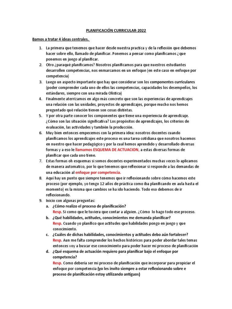 Planificación Curricular | PDF | Plan de estudios | Teoría de la educación