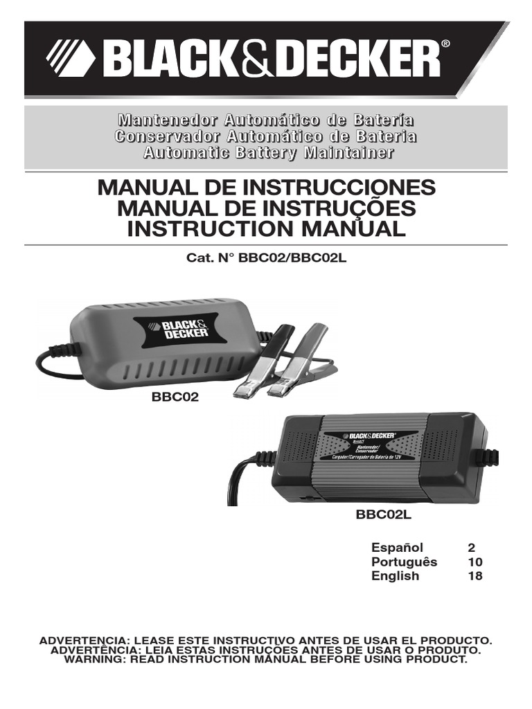 Cargador Mantenedor De Batería Alta Frecuencia Black+decker