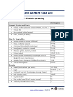 Calorie Content Food List 2018