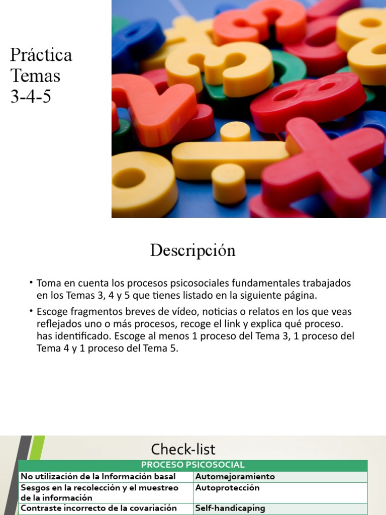 Práctica Temas 3 4 5 | PDF | Crecimiento personal y profesional