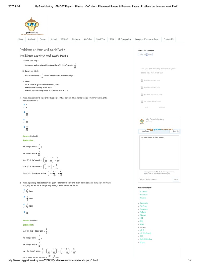 Problems on time and work part 1 pdf computing