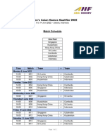 Wom En's Asian Games Qualifier 2022: Match Schedule