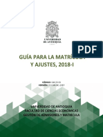 Guía Proceso de Matricula y Ajuste 2018-I