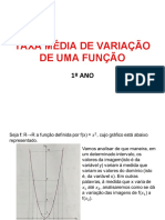 Taxa Media de Variação