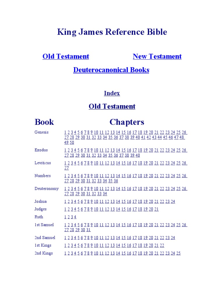 King James Reference Bible: Book Chapters | PDF | Saint Timothy | Old ...