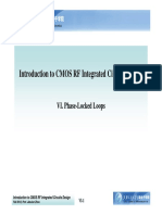 Introduction To CMOS RF Integrated Circuits Design: VI. Phase-Locked Loops