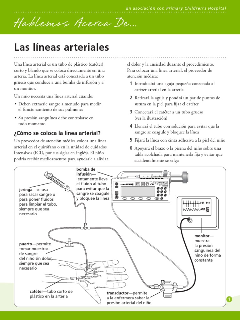 Arterial Lines (Let's Talk About... Pediatric Brochure) Spanish PDF