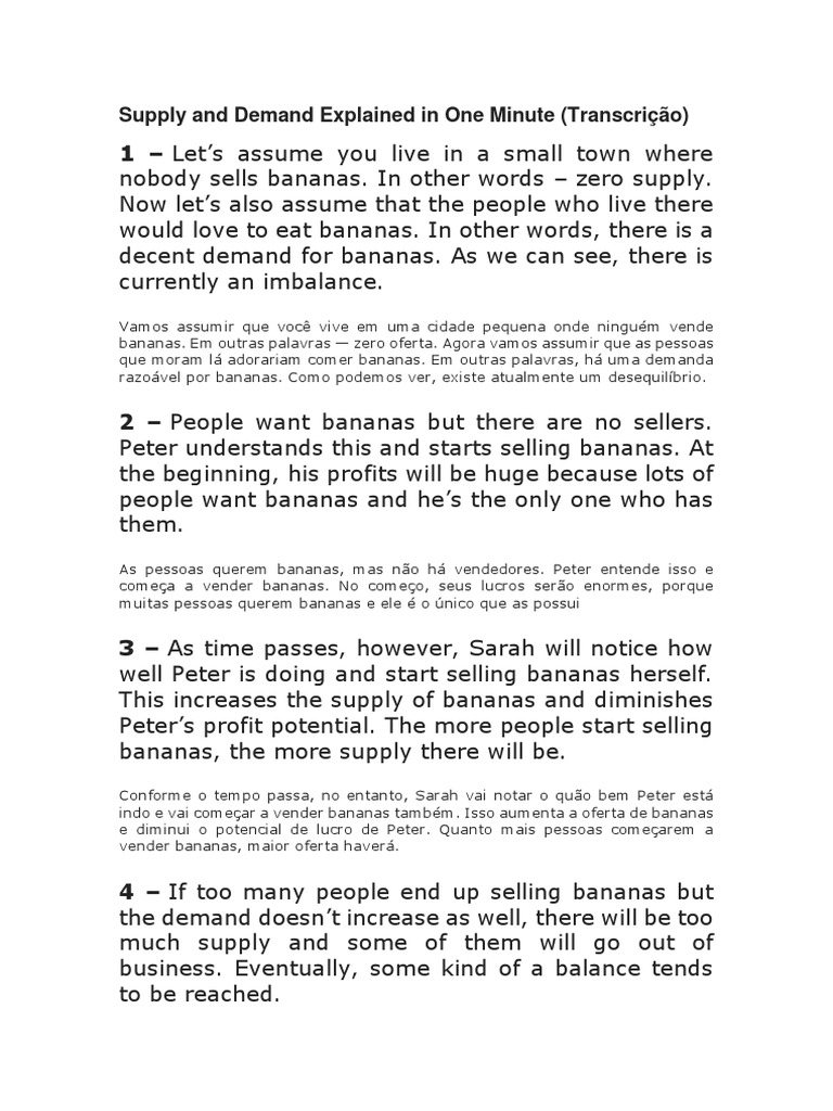 Supply and Demand Explained in One Minute PDF