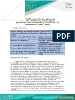 Syllabus Del Curso Fundamentos y Generalidades de Investigacion