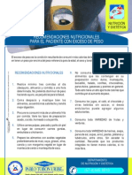 Recomendaciones Nutricionales para El Paciente Con Exceso de Peso