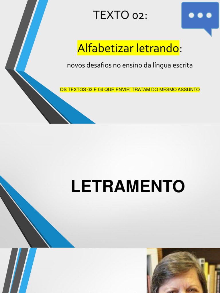Dois conceitos de letramento: pessoa letrada não alfabetizada versus ...