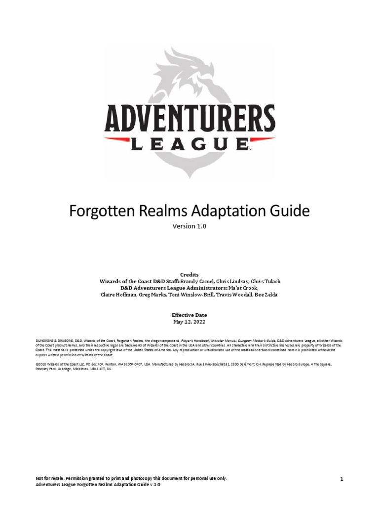 Forgotten Realms Adaptation Guide | PDF | Dungeons & Dragons | Wizards ...