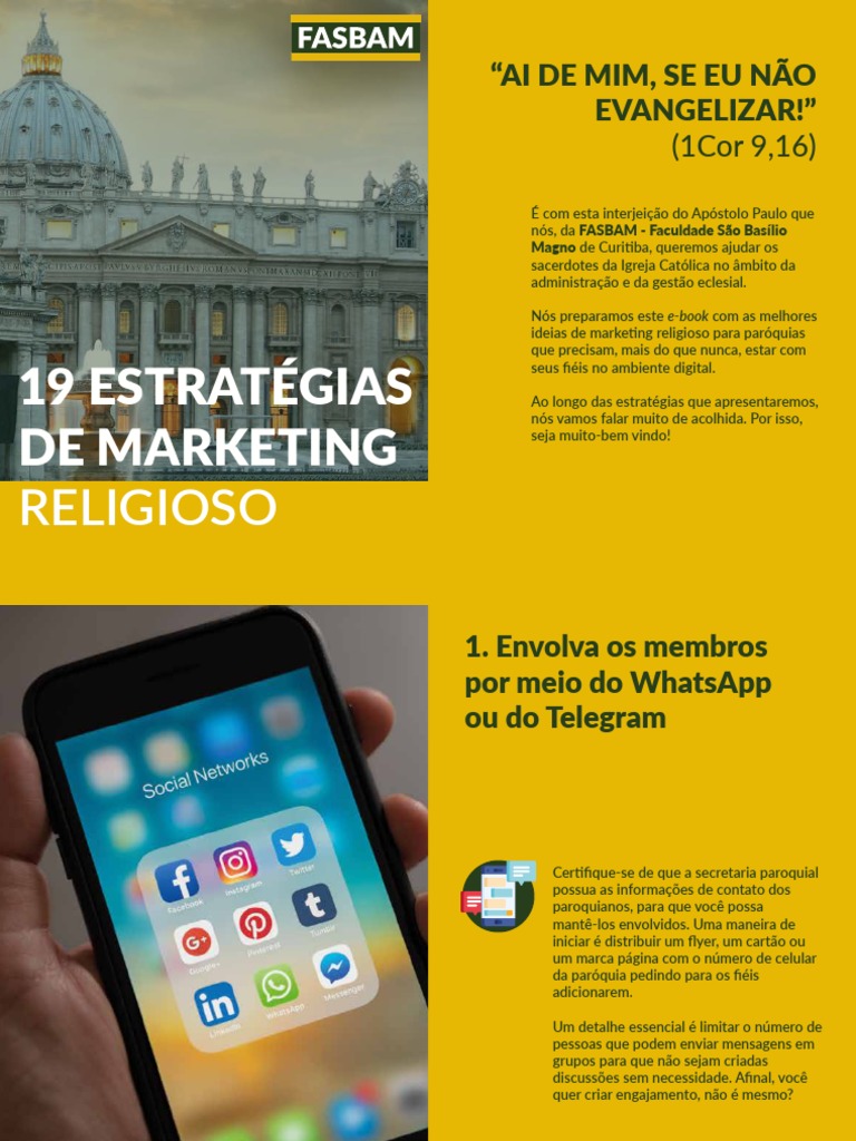 19 Estrategias de Marketing Religioso FASBAM | PDF | Marketing | Facebook
