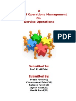A Project of Operations Management On Service Operations: Submitted To