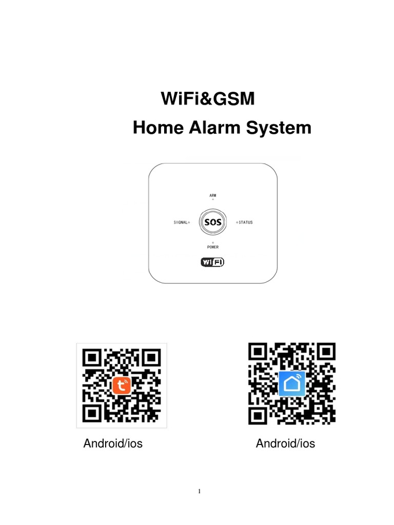 WiFi & GSM Home Alarm System Manual | PDF | Security Alarm | Mobile App
