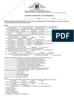 Department of Education Doña Asuncion Lee Integrated School: First Grading Diagnostic Test in Mapeh 9