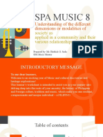 Spa Music 8: Understanding of The Different Dimensions or Modalities of