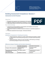 Building Assessment Competence: Session 1: Assessment and Its Purposes